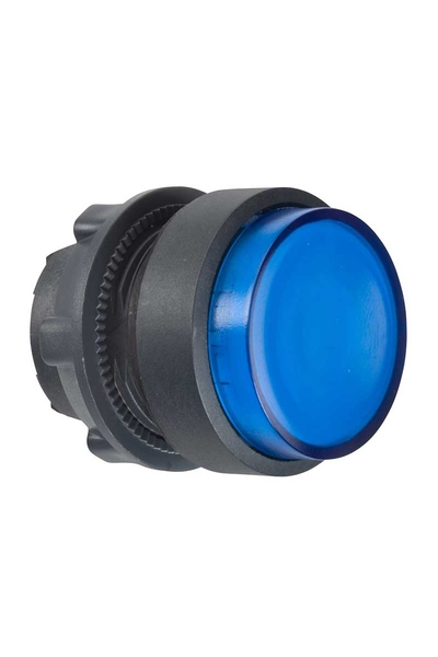 Schneider ZB5AW163 Entegre Led için 22mm Yaylı Dönüşlü Mavi Çıkık Işıklı Basmalı Buton Başlığı