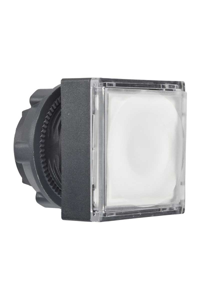 Schneider ZB5CH313 Entegre Led için 22mm Kare Basmalı Tip Beyaz Sıva Altı Işıklı Buton Başlığı