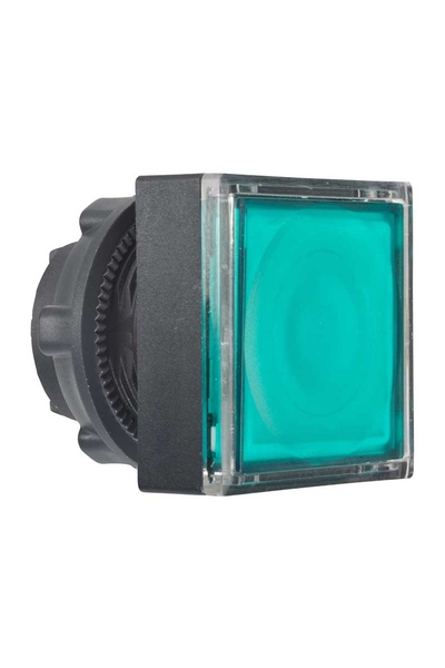 Schneider ZB5CW333 Entegre Led için 22mm Yaylı Dönüşlü Yeşil Kare Sıva Altı Işıklı Basmalı Buton Başlığı