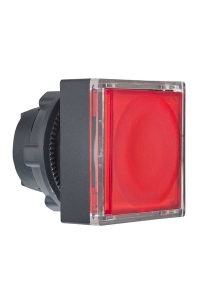 Schneider ZB5CW343 Entegre Led için 22mm Kare Yaylı Dönüşlü Kırmızı Sıva Altı Işıklı Buton Başlığı