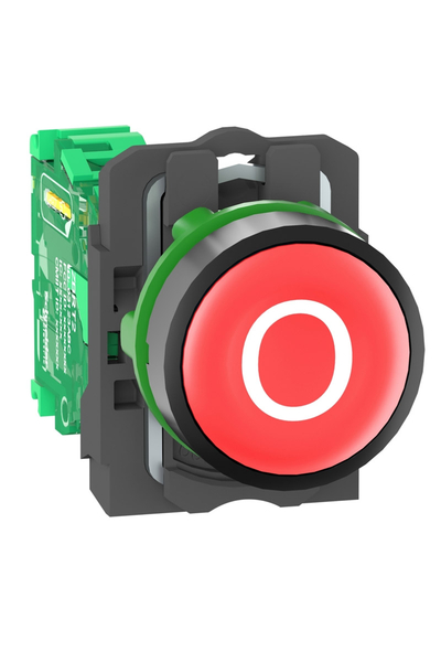Schneider Electric - Schneider ZB5RTA432 22mm Plastik O İşaretli Kırmızı Başlıklı İletici Buton