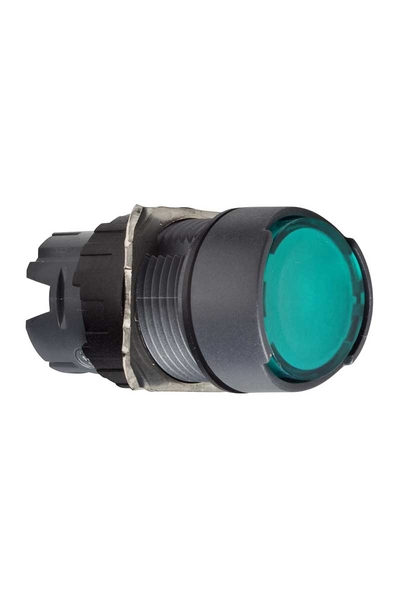 Schneider ZB6AF3 Entegre Led için 16mm Mandallı Yeşil Sıva Altı Işıklı Basmalı Buton Başlığı