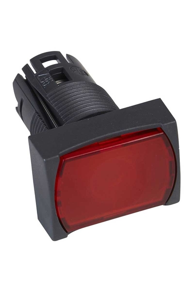 Schneider ZB6DF4 Entegre Led için 16mm Dikdörtgen Mandallı Kırmızı Sıva Altı Işıklı Buton Başlığı
