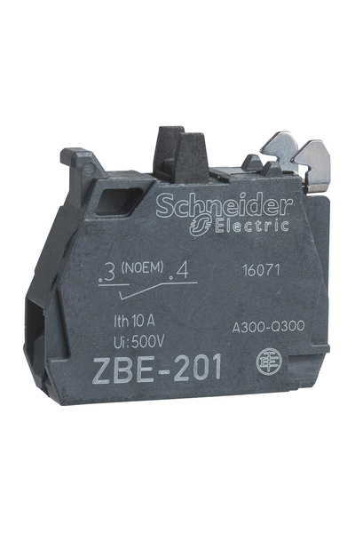 Schneider Electric - Schneider ZBE1016P ZBE Vidalı Kelepçe Terminalli Tek Kontak Bloğu