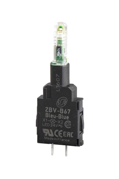 Schneider Electric - Schneider ZBVB37 24V 22mm Entegre Led için Pimli Yeşil Işık Bloğu
