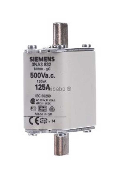 Siemens - Siemens 3NA3832 NH Bıçaklı Boy00 125A Sigorta Buşonu