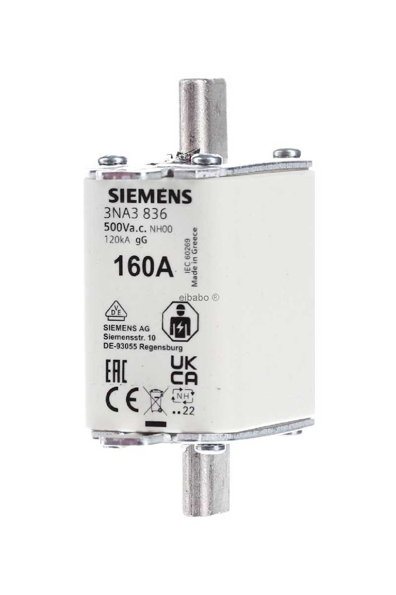 Siemens 3NA3836 NH Bıçaklı Boy00 160A Sigorta Buşonu