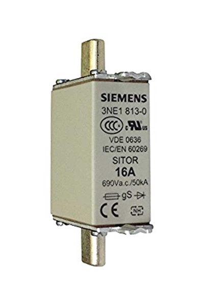 Siemens - Siemens 3NE1813-0 690V AC 16A Boy 000 Sitor Hızlı Sigorta Buşonu