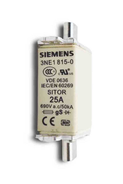 Siemens - Siemens 3NE1815-0 690V AC 25A Boy 000 Sitor Hızlı Sigorta Buşonu