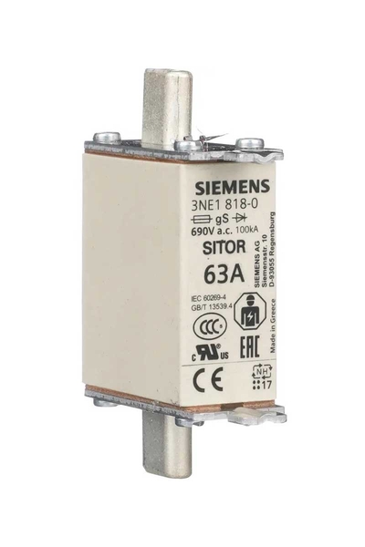 Siemens - Siemens 3NE1818-0 690V AC 63A Boy 000 Sitor Hızlı Sigorta Buşonu
