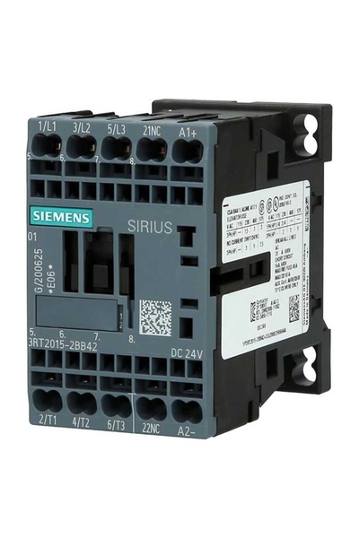 Siemens - Siemens 3RT2015-2BB42 24V DC 3kW 7A 1NC Sirius Kontaktör