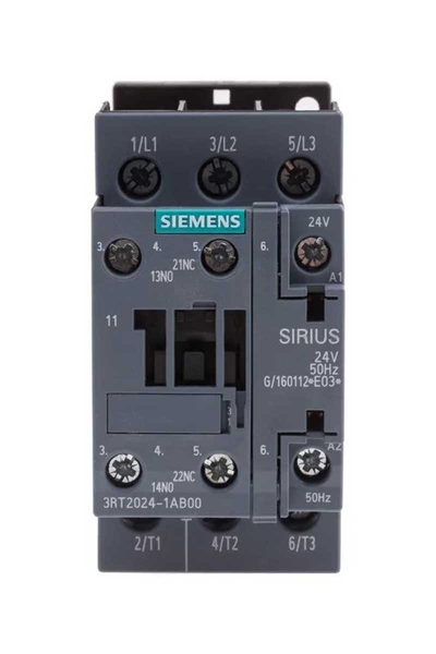 Siemens - Siemens 3RT2024-1AB00 24V AC 5.5kW 12A 1NO+1NC Sirius Kontaktör