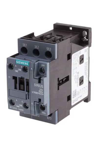Siemens 3RT2025-1AB00 24V AC 7.5kW 17A 1NO+1NC Sirius Kontaktör