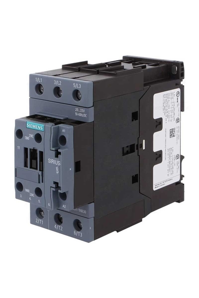 Siemens - Siemens 3RT2037-1NB30 20-33V AC/DC 30kW 65A 1NO+1NC Sirius Kontaktör