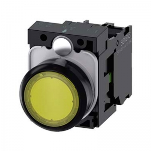 Siemens 3SU1106-0AB30-1BA0 1NO 230VAC Sarı Ledli Işıklı Buton