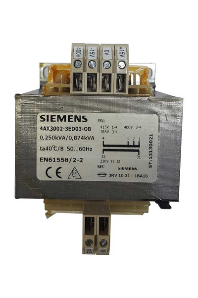 Siemens - Siemens 4AX3002-3ED03-0B 400/230V 50-60HZ 250VA İzolasyon Trafosu Siemens - Siemens 4AX3002-3ED03-0B 400/230V 50-60HZ 250VA İzolasyon Trafosu