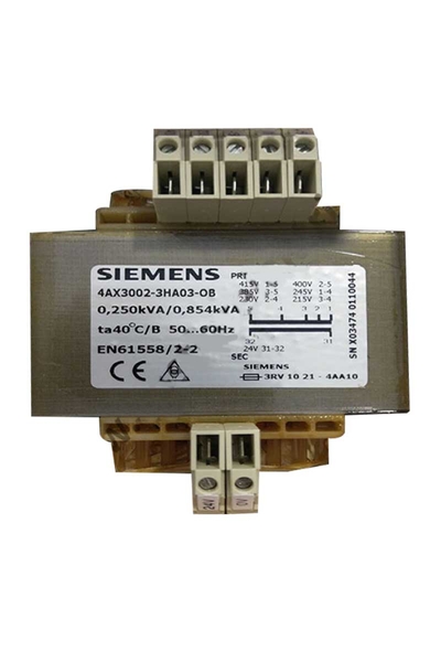 Siemens - Siemens 4AX3002-3HA03-0B 230-400V/24V Kumanda ve Emniyet İzolasyon Trafosu Siemens - Siemens 4AX3002-3HA03-0B 230-400V/24V Kumanda ve Emniyet İzolasyon Trafosu
