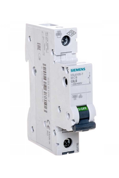 Siemens - Siemens 5SL6105-7 6kA 0.5A 1 Fazlı C Tipi Anahtarlı Otomatik Sigorta Siemens - Siemens 5SL6105-7 6kA 0.5A 1 Fazlı C Tipi Anahtarlı Otomatik Sigorta