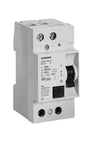 Siemens 5SM1316-0 1x63A 30mA 1F N 55mm Kaçak Akım Rölesi Siemens 5SM1316-0 1x63A 30mA 1F N 55mm Kaçak Akım Rölesi