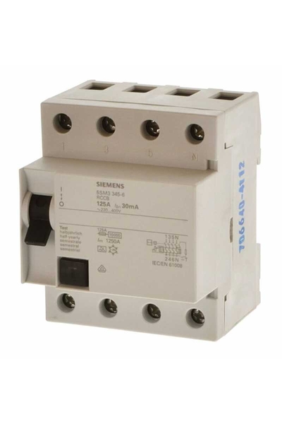 Siemens - Siemens 5SM3345-6 125A 400V 30mA 3 Faz+Nötr Kaçak Akım Koruma Rölesi