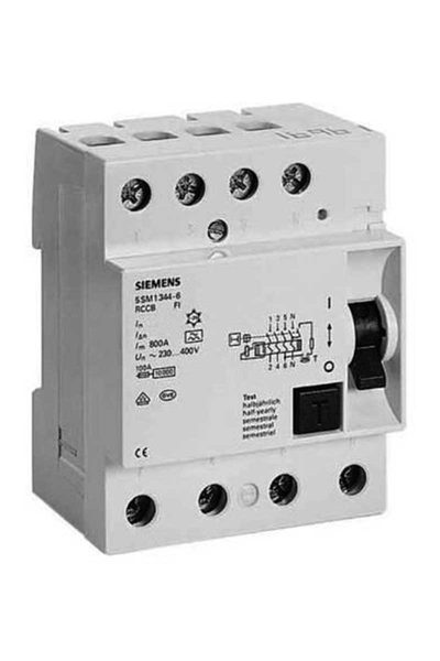 Siemens 5SM3348-0 3x100A 30mA 3F N 70mm Kaçak Akım Rölesi Siemens 5SM3348-0 3x100A 30mA 3F N 70mm Kaçak Akım Rölesi