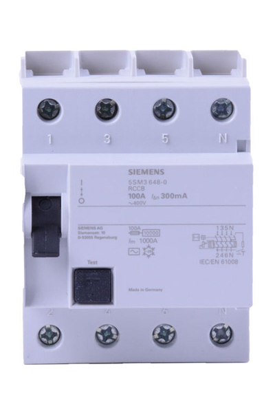 Siemens 5SM3648-0 3x100A 300mA 3F N 70mm Kaçak Akım Rölesi Siemens 5SM3648-0 3x100A 300mA 3F N 70mm Kaçak Akım Rölesi