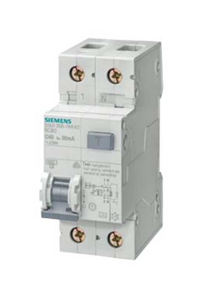Siemens - Siemens 5SU1353-1KK20 C 20A 4.5kA 240v 30mA Kaçak Akım Koruma Rölelı N Otomat