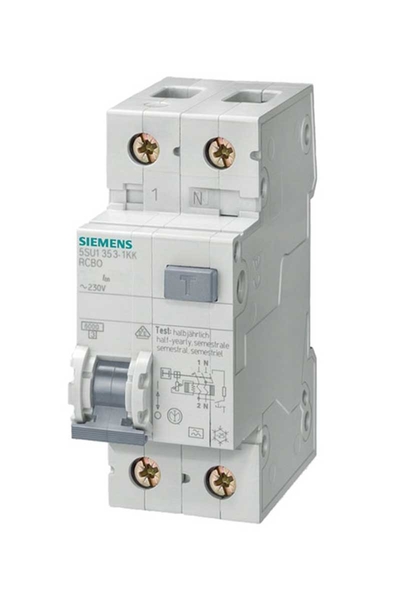 Siemens 5SU1353-1KK25 1x25A 30mA Kaçak Akım Koruma Anahtarlı Otomat Siemens 5SU1353-1KK25 1x25A 30mA Kaçak Akım Koruma Anahtarlı Otomat