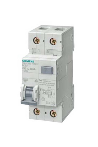 Siemens - Siemens 5SU1353-1KK32 C 32A 4.5kA 240v 30mA Kaçak Akım Koruma Rölelı N Otomat
