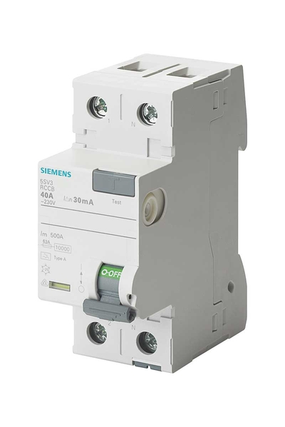 Siemens - Siemens 5SV3312-6 25A 230V 30mA Faz+Nötr Kaçak Akım Koruma Rölesi