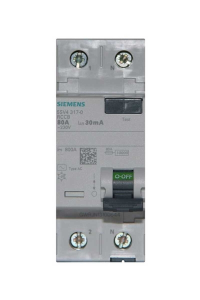 Siemens 5SV4317-0 1x80A 30mA Kaçak Akım Koruma Anahtarı Siemens 5SV4317-0 1x80A 30mA Kaçak Akım Koruma Anahtarı