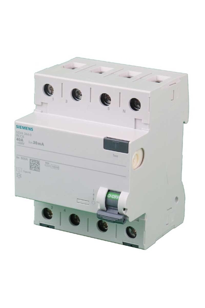 Siemens 5SV4344-0 3x40A 30 mA 3F N 70mm Kaçak Akım Rölesi Siemens 5SV4344-0 3x40A 30 mA 3F N 70mm Kaçak Akım Rölesi