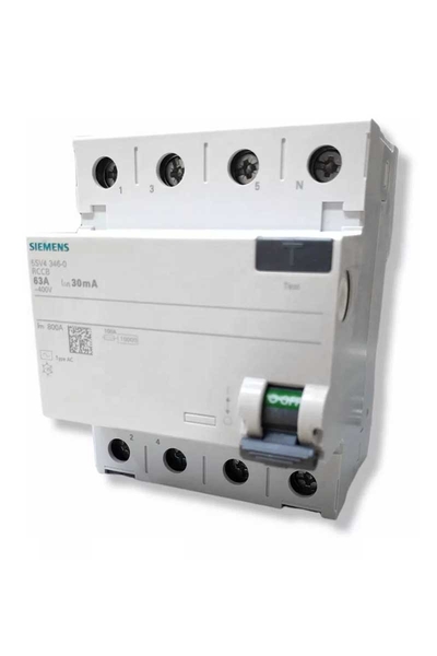 Siemens 5SV4346-0 3x63A 30 mA 3F N 70mm Kaçak Akım Rölesi Siemens 5SV4346-0 3x63A 30 mA 3F N 70mm Kaçak Akım Rölesi