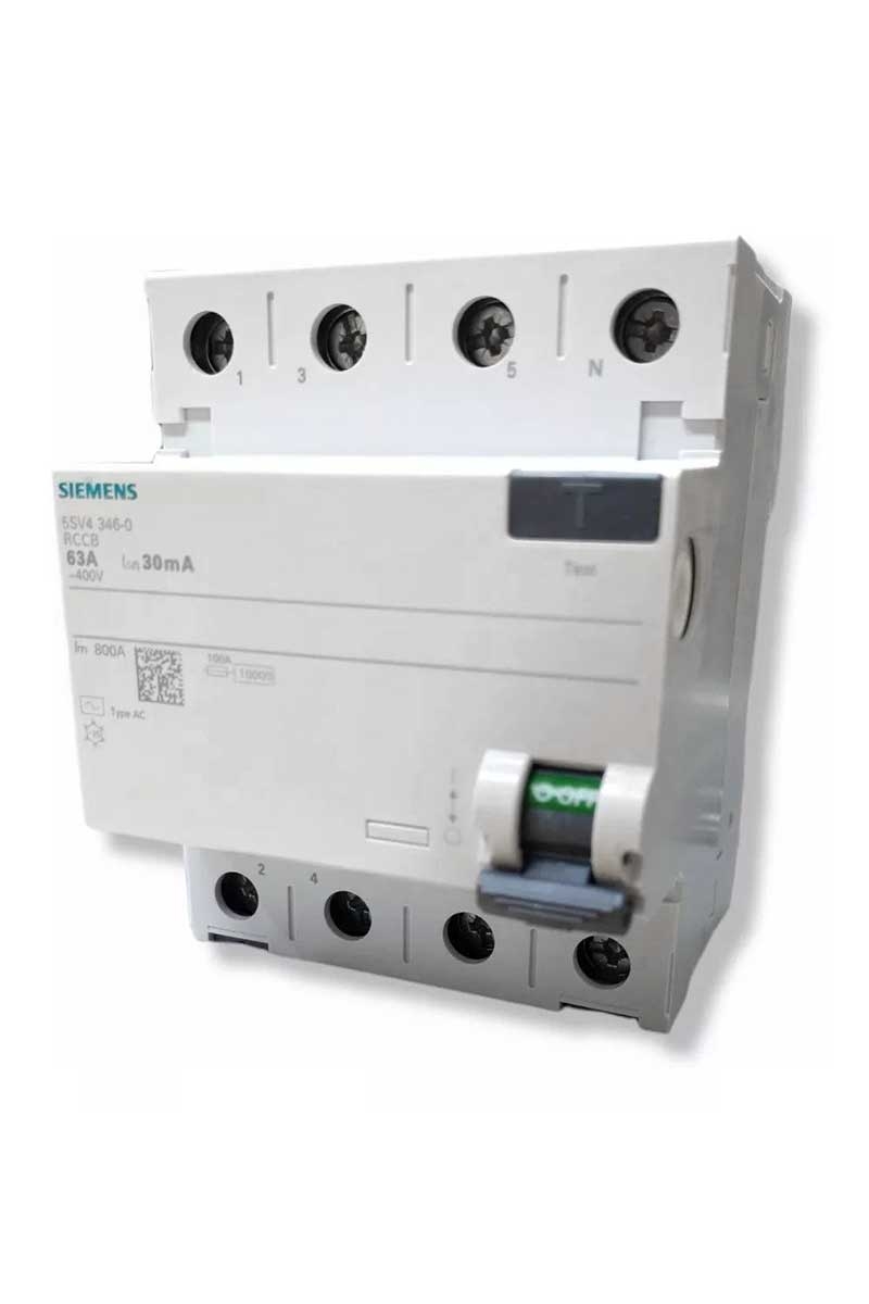 Siemens 5SV4346-0 3x63A 30 mA 3F N 70mm Kaçak Akım Rölesi