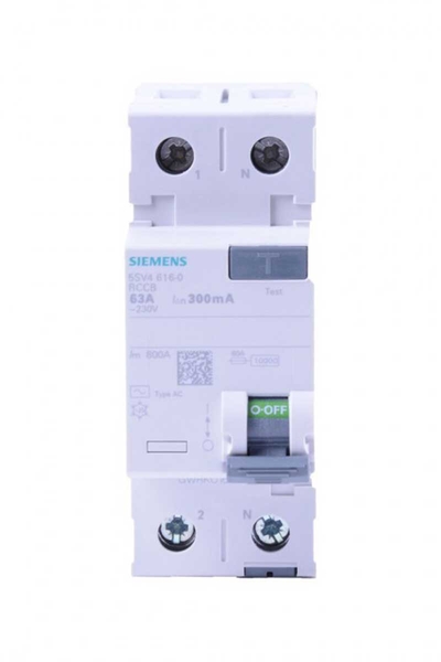 Siemens 5SV4616-0 1x63A 300 mA 1F N 70mm Kaçak Akım Rölesi Siemens 5SV4616-0 1x63A 300 mA 1F N 70mm Kaçak Akım Rölesi