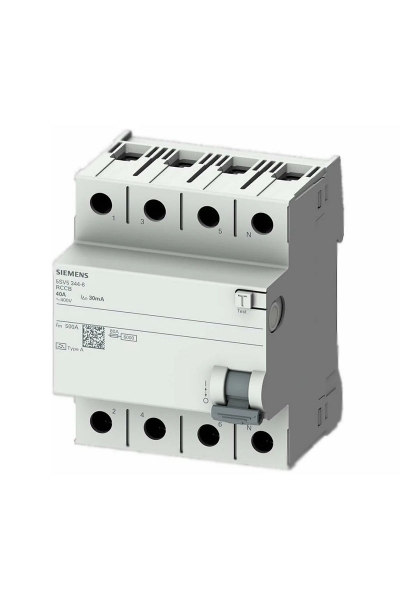 Siemens 5SV5344-6 40A 30mA 3P+N 400V A Tipi Kaçak Akım Koruma Rölesi Siemens 5SV5344-6 40A 30mA 3P+N 400V A Tipi Kaçak Akım Koruma Rölesi