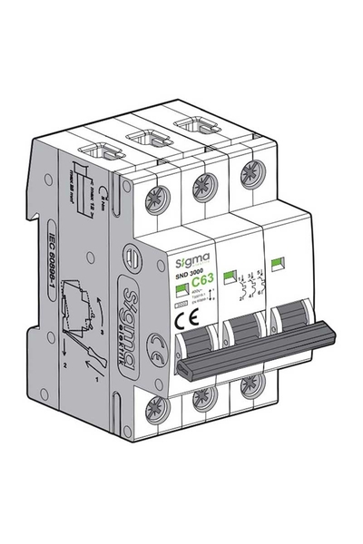 Sigma - Sigma 3SM310C SND 3000 C Tipi 10A 3 Kutuplu Otomatik Sigorta Sigma - Sigma 3SM310C SND 3000 C Tipi 10A 3 Kutuplu Otomatik Sigorta