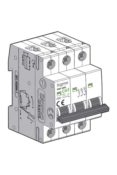 Sigma - Sigma 3SM320C SND 3000 C Tipi 20A 3 Kutuplu Otomatik Sigorta Sigma - Sigma 3SM320C SND 3000 C Tipi 20A 3 Kutuplu Otomatik Sigorta
