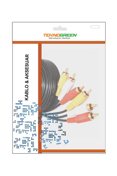 Teknogreen TK3R-010 3Rca-3Rca 10m Kablo - Thumbnail