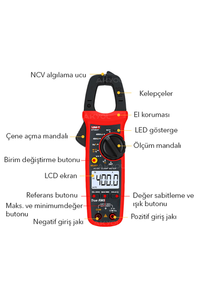 Unit UT203+ 400A Dijital Pensampermetre - Thumbnail