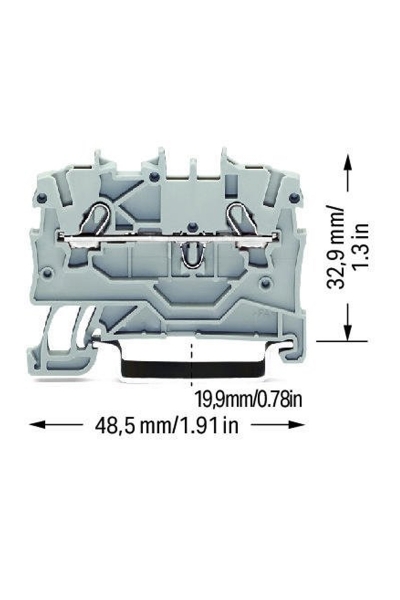 Wago 2000-1201 100 Adet 1.5 Gri 2 İletkenli Ray Klemens - Thumbnail