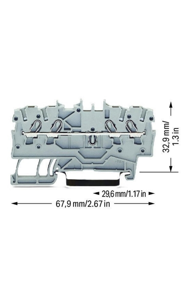 Wago 2000-1401 100 Adet 1.5mm2 Gri 4 İletkenli Ray Klemens - Thumbnail