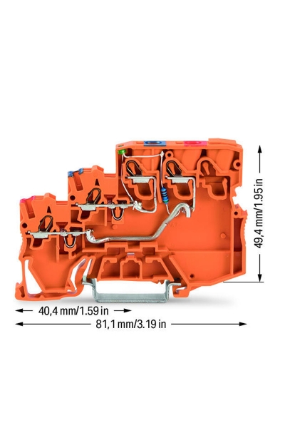 Wago 2000-5352/1102-953 15 Adet 3 İletkenli Ledli Sensör Besleme Klemensi - Thumbnail
