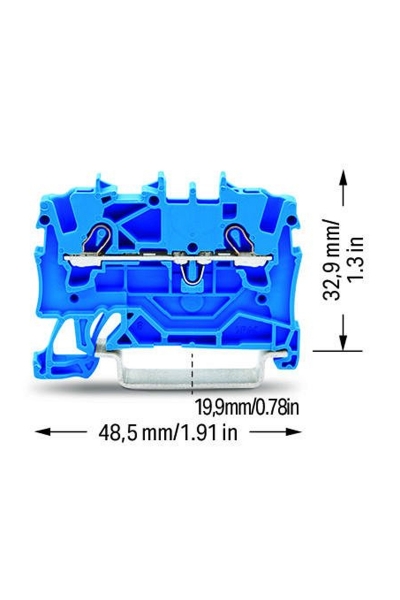 Wago 2001-1204 100 Adet 2.5mm2 Mavi 2 İletkenli Ray Klemens - Thumbnail