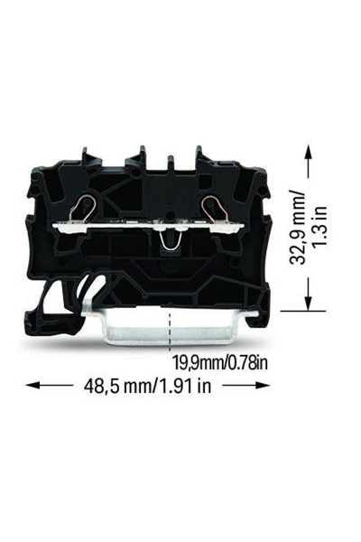 Wago 2001-1205 100 Adet 2.5mm2 Siyah 2 İletkenli Ray Klemens - Thumbnail