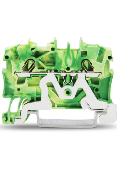 Wago - Wago 2001-1207 100 Adet 2.5mm2 Sarı Yeşil 2 İletkenli Topraklamalı Ray Klemens