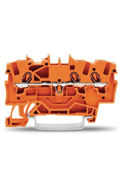 Wago - Wago 2001-1302 100 Adet 2.5mm2 Turuncu 3 İletkenli Ray Klemens