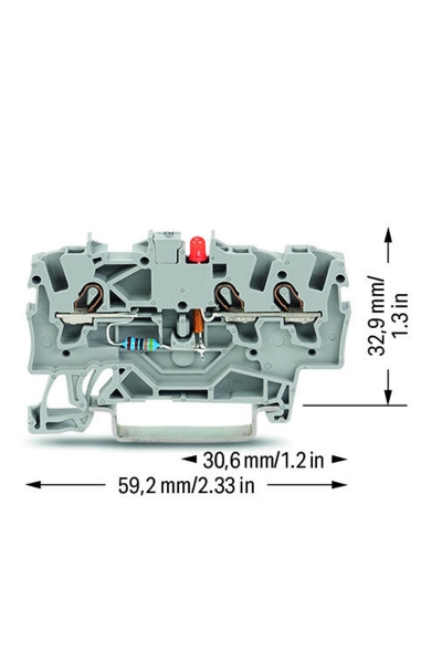 Wago 2001-1321/1000-434 100 Adet 1.5-2.5mm2 1 Giriş 2 Çıkış Ledli Klemens - Thumbnail