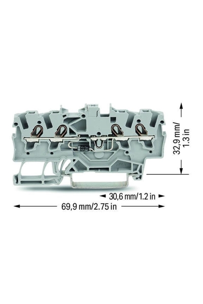 Wago 2001-1411/1000-410 100 Adet 1.5-2.5mm2 2 Giriş 2 Çıkış Diyotlu Klemens - Thumbnail