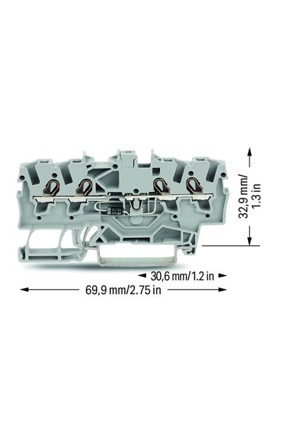 Wago 2001-1411/1000-411 100 Adet 1.5-2.5mm2 2 Giriş 2 Çıkış Diyotlu Klemens - Thumbnail